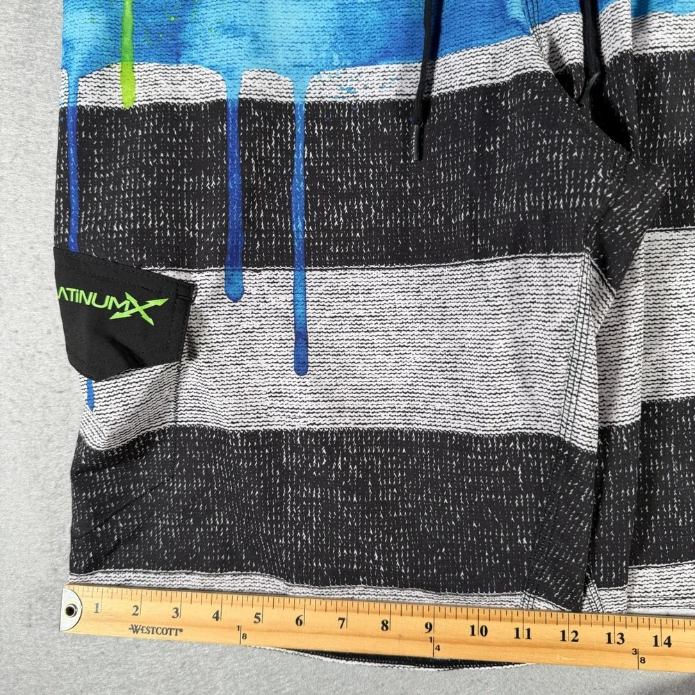 Billabong Platinum X Stretch Board Shorts Mens 36 Paint Drip Green Blue M109NVAN